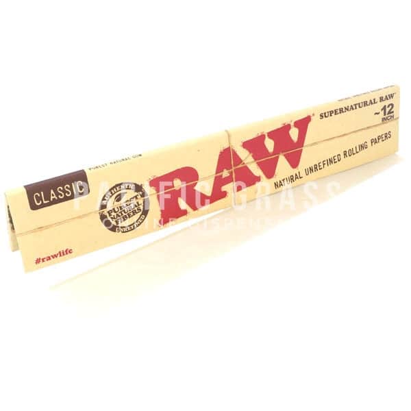 Raw Classic Natural Unrefined Hemp HUGE Rolling Papers 12'