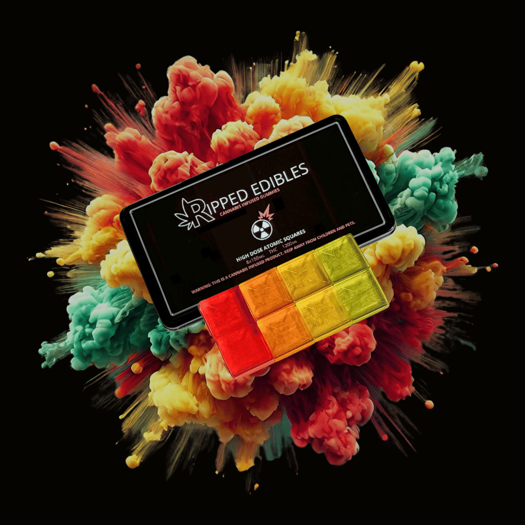 Ripped Edibles – High Dose Atomic Squares – 1200mg