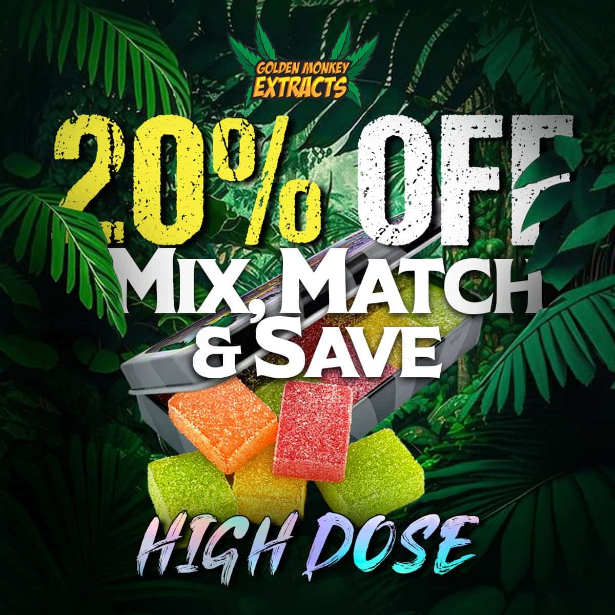 Golden Monkey Extracts – High Dose Gummy – Mix & Match