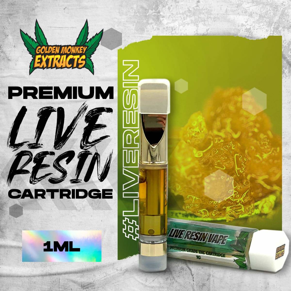 Golden Monkey Extracts - Premium Live Resin Cartridge