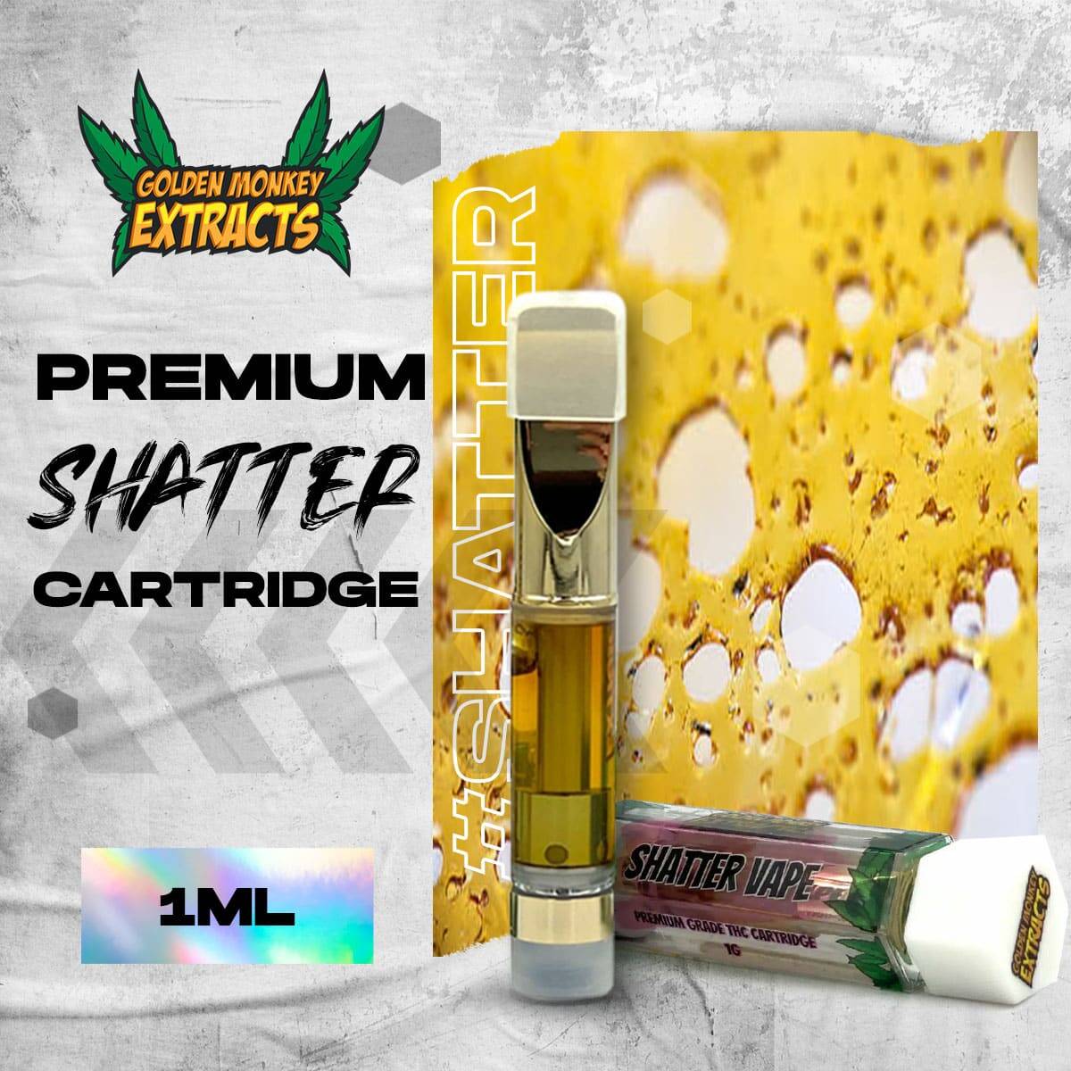 Golden Monkey Extracts – Shatter –  Vape Cartridge