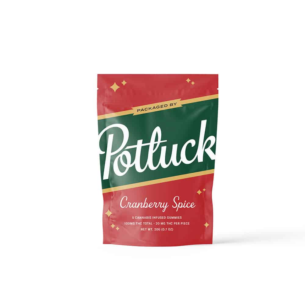 Potluck Holiday Gummies - 100MG THC - Cranberry Spice