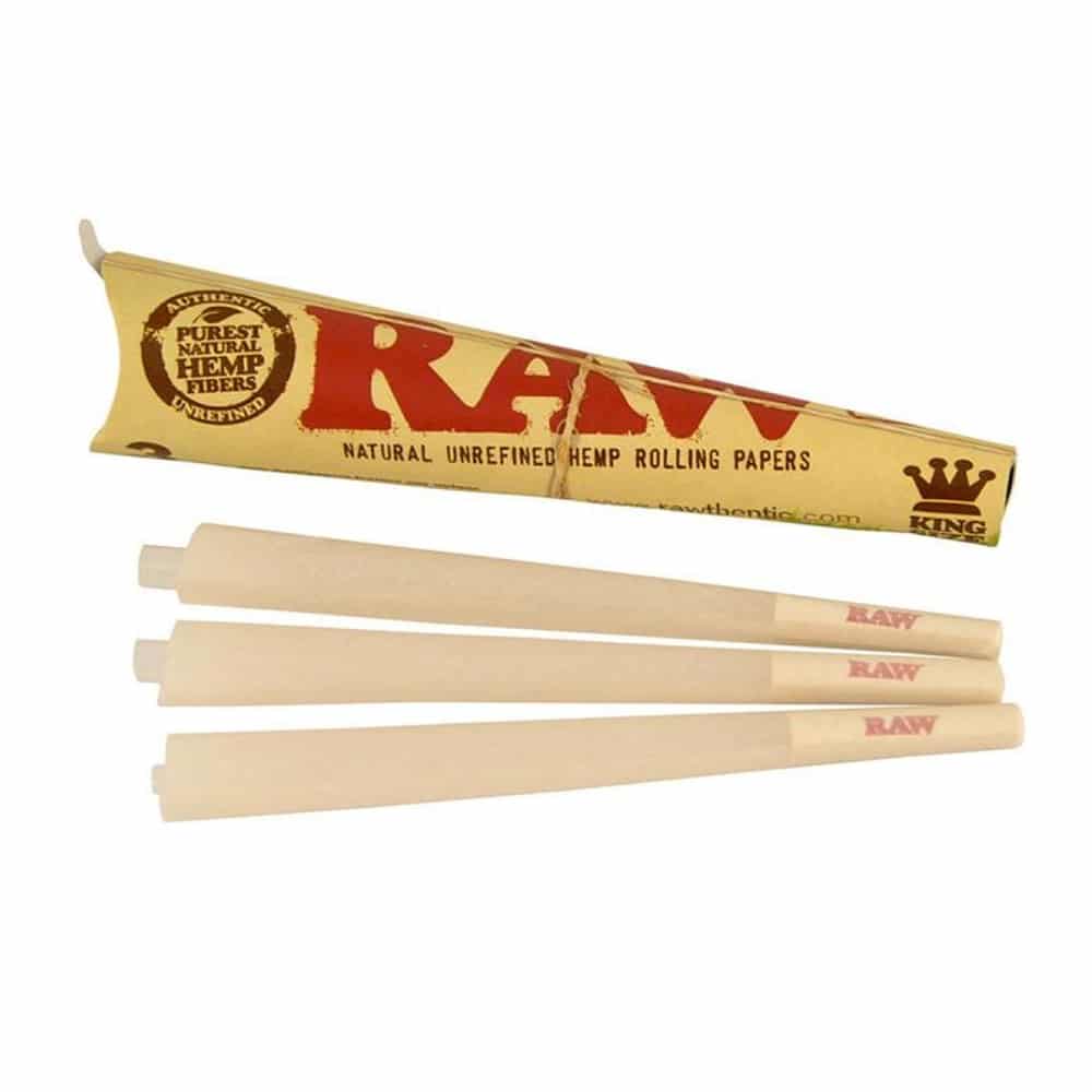 RAW Organic Hemp – Pre-Rolled Cones – King Size – 3 Pack