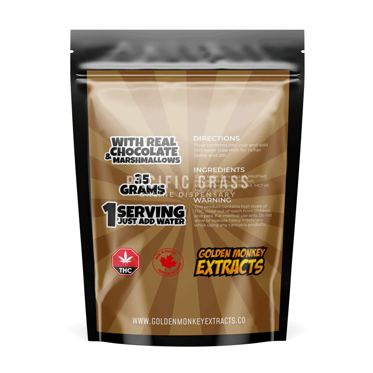 Golden Monkey Extracts - 150MG Hot Chocolate Drink Mix