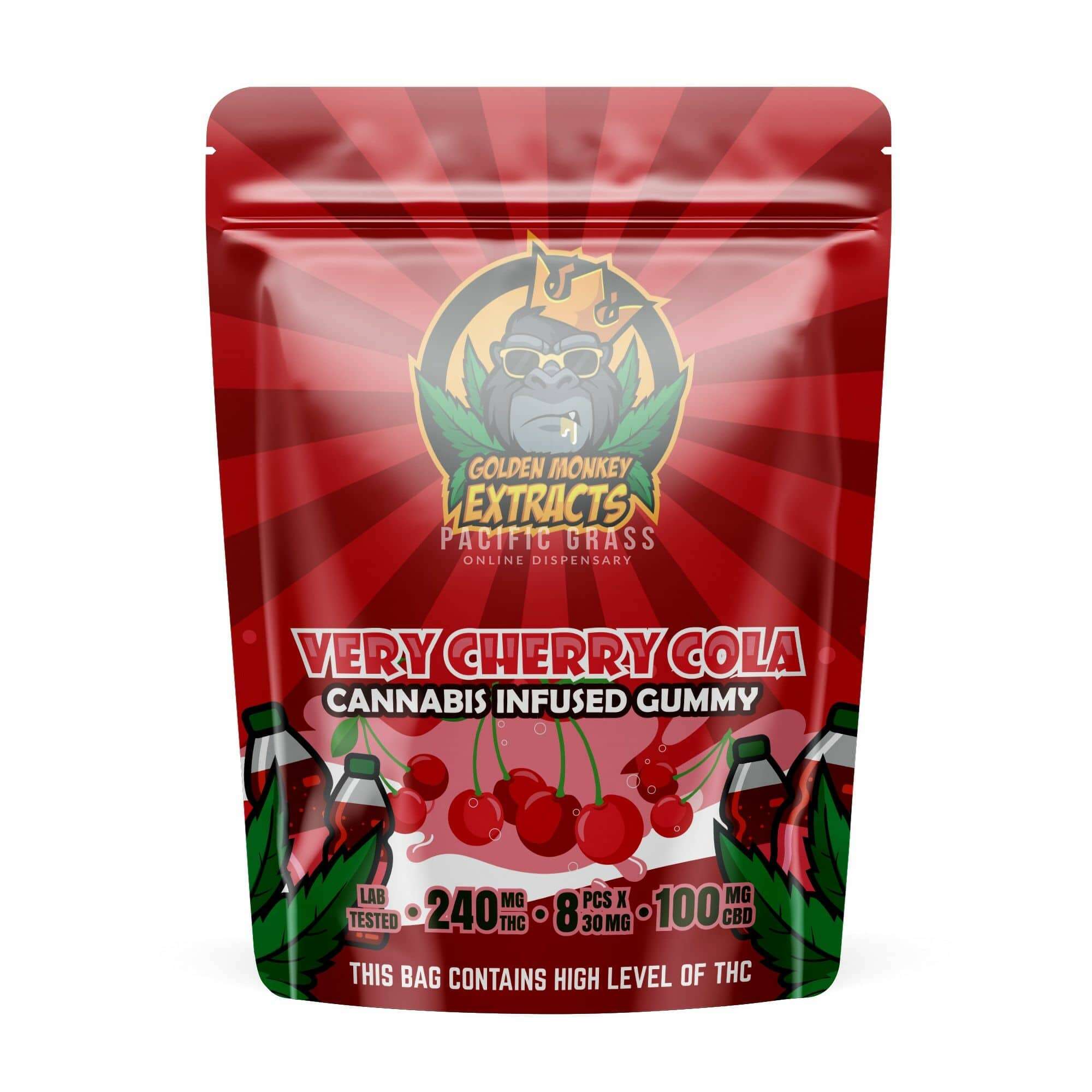 Golden Monkey Extracts - Gummies - 240MG THC + 100MG CBD